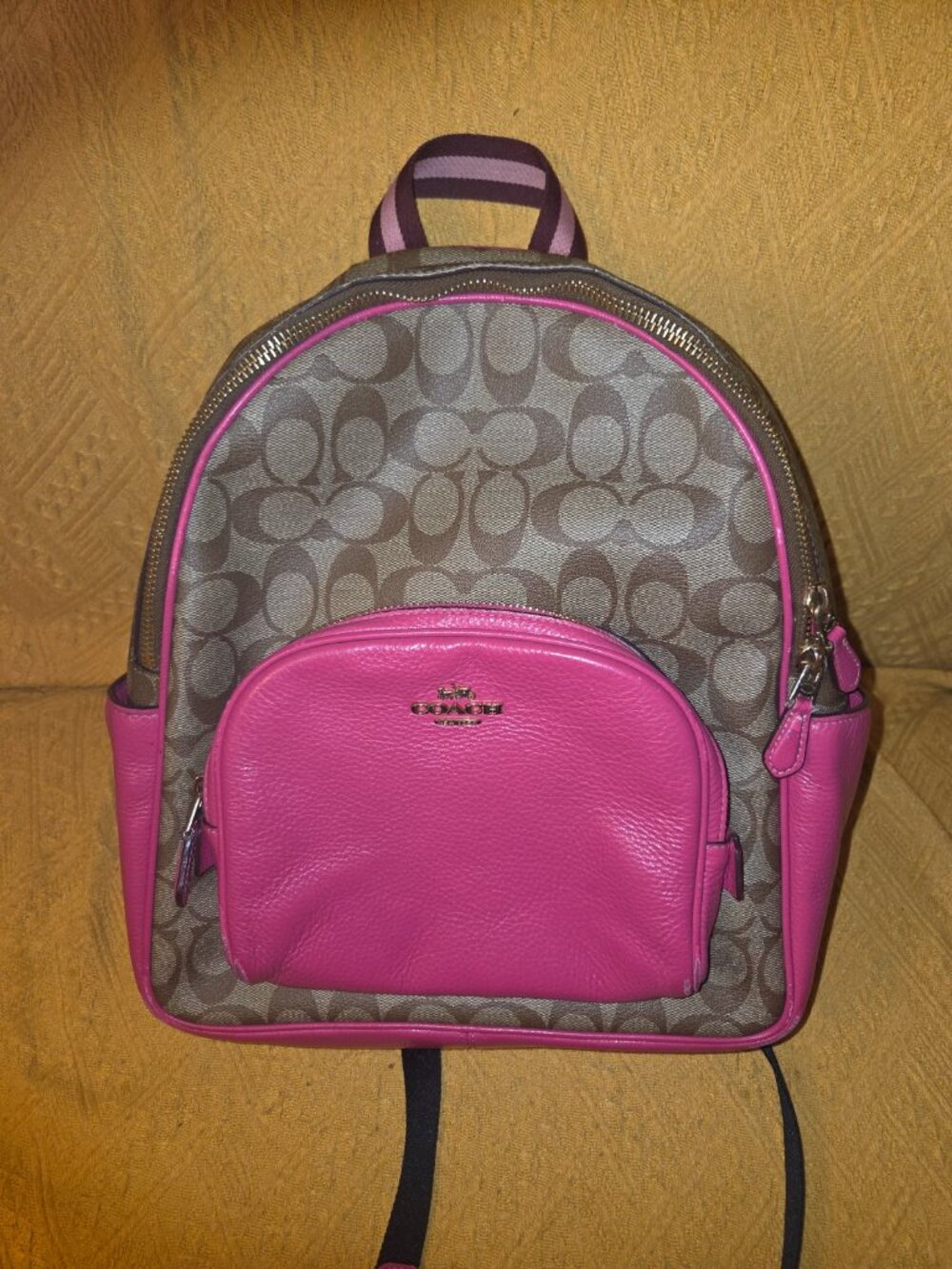 Coach Pink Signature Backpack Rare Signature Backpack